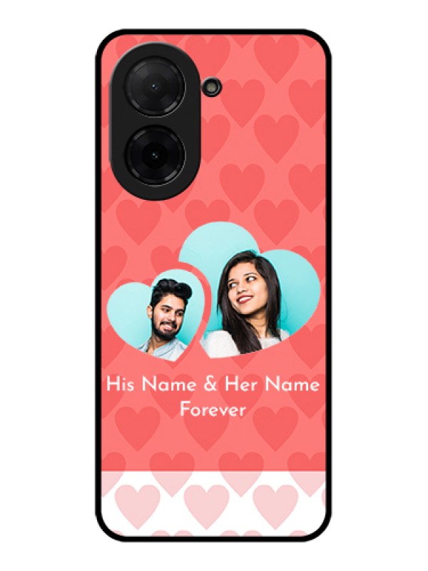 Custom Poco C71 Custom Glass Phone Case - Couple Pic Upload Design