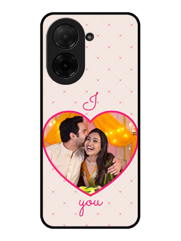 Custom Poco C71 Custom Glass Phone Case - Heart Shape Design