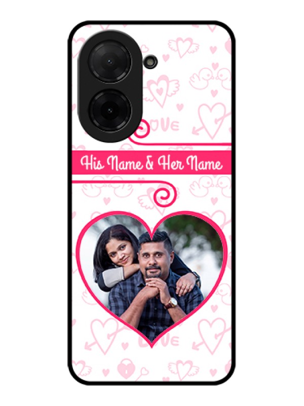 Custom Poco C71 Custom Glass Phone Case - Heart Shape Love Design