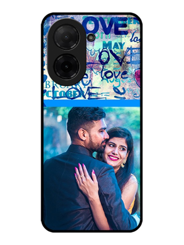 Custom Poco C71 Custom Glass Phone Case - Colorful Love Design