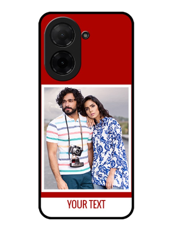 Custom Poco C71 Custom Glass Phone Case - Red Color Design