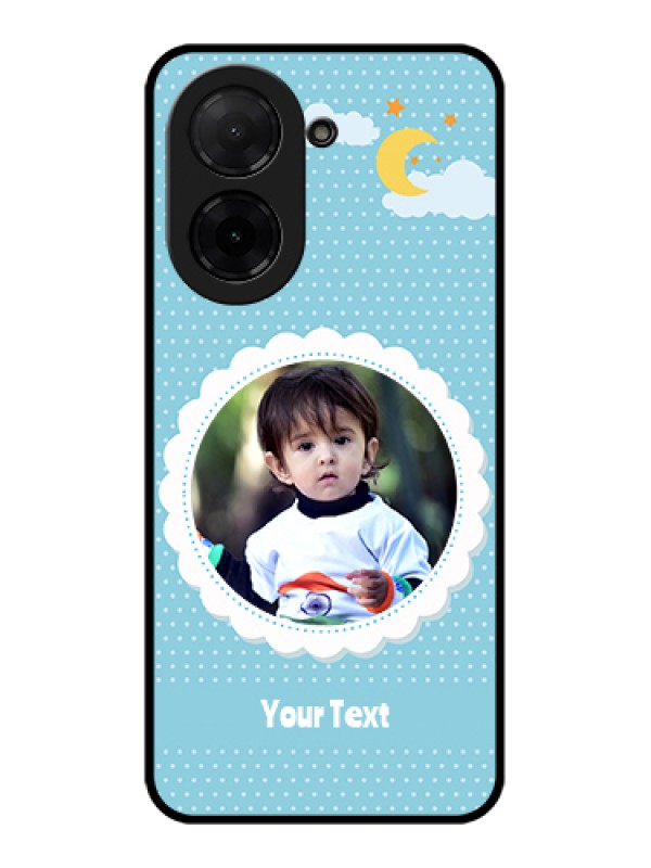 Custom Poco C71 Custom Glass Phone Case - Violet Pattern Design