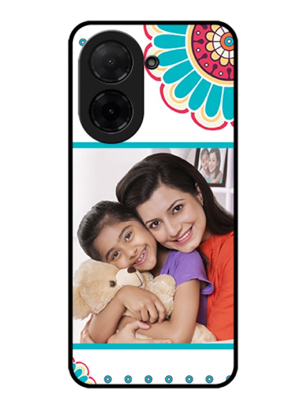 Custom Poco C71 Custom Glass Phone Case - Flower Design