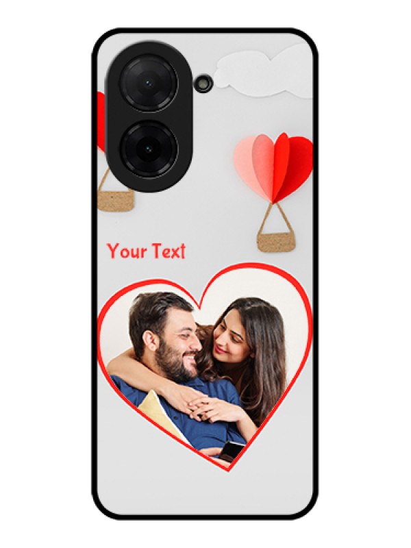 Custom Poco C71 Custom Glass Phone Case - Parachute Love Design