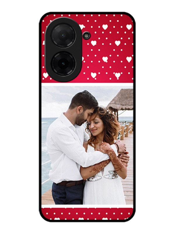 Custom Poco C71 Custom Glass Phone Case - Hearts Mobile Case Design