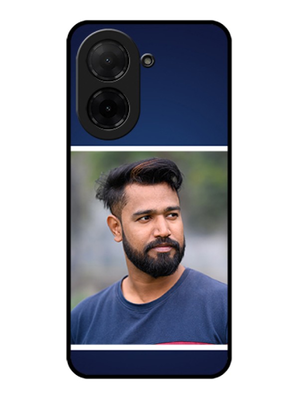 Custom Poco C71 Custom Glass Phone Case - Simple Royal Blue Design