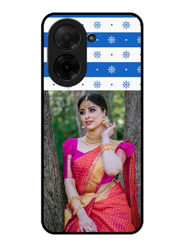 Custom Poco C71 Custom Glass Phone Case - Snow Pattern Design