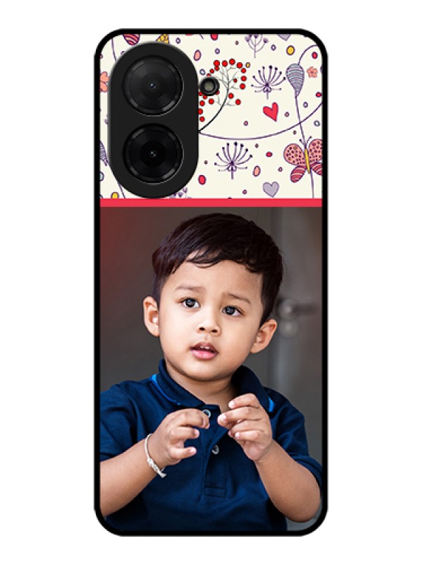 Custom Poco C71 Custom Glass Phone Case - Premium Floral Design