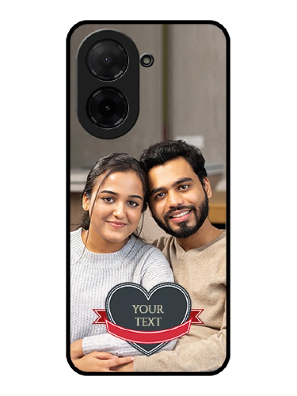 Custom Poco C71 Custom Glass Phone Case - Just Married Couple Design