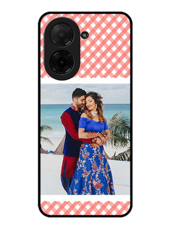 Custom Poco C71 Custom Glass Phone Case - Pink Pattern Design