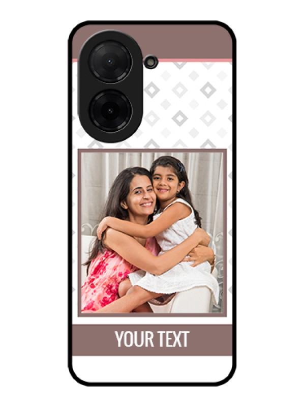 Custom Poco C71 Custom Glass Phone Case - Simple Diamond Design