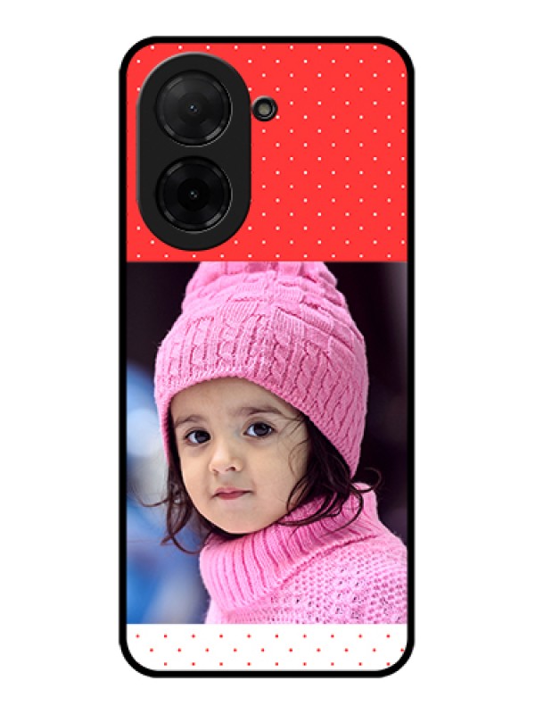 Custom Poco C71 Custom Glass Phone Case - Red Pattern Design