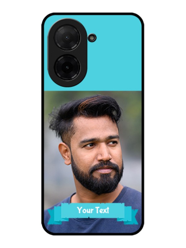 Custom Poco C71 Custom Glass Phone Case - Blue Color Design