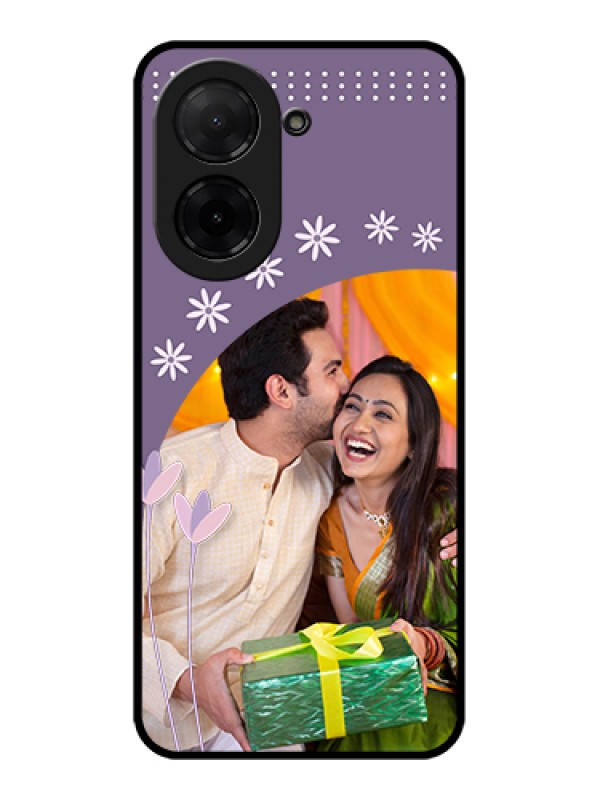 Custom Poco C71 Custom Glass Phone Case - Lavender Flowers Design
