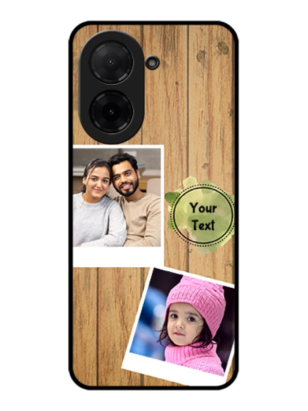 Custom Poco C71 Custom Glass Phone Case - Wooden Texture Design