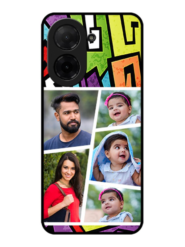Custom Poco C71 Custom Glass Phone Case - Graffiti Pattern Design