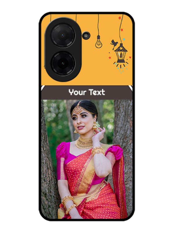 Custom Poco C71 Custom Glass Phone Case - With Family Picture And Icons