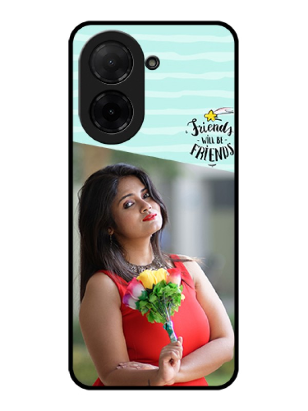 Custom Poco C71 Custom Glass Phone Case - Friends Picture Icon Design