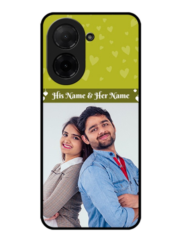 Custom Poco C71 Custom Glass Phone Case - You & Me Heart Design