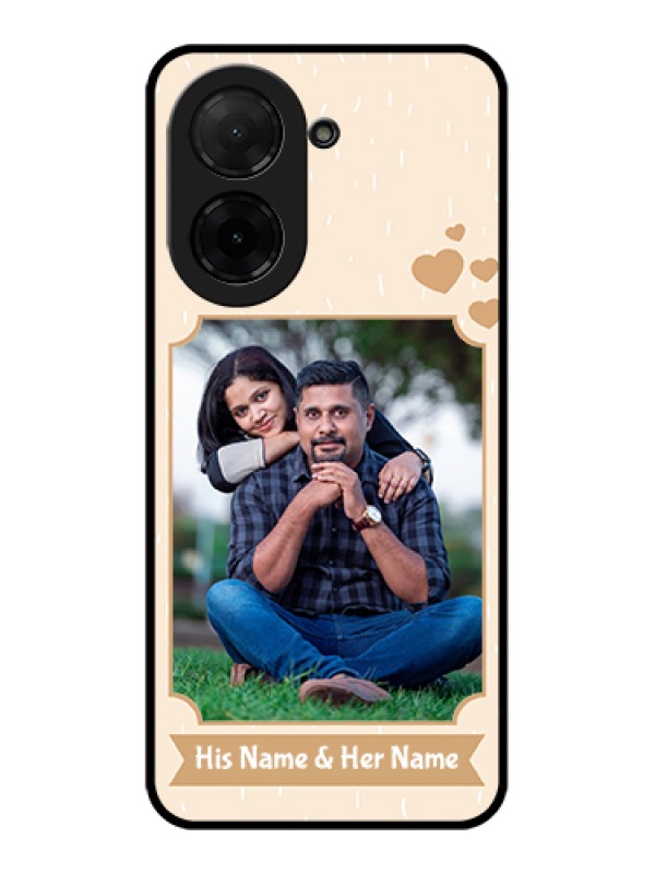 Custom Poco C71 Custom Glass Phone Case - With Confetti Love Design
