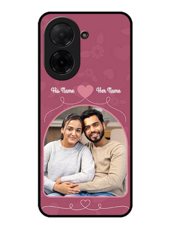 Custom Poco C71 Custom Glass Phone Case - Love Floral Design