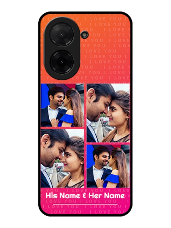 Custom Poco C71 Custom Glass Phone Case - I Love You Pink Design