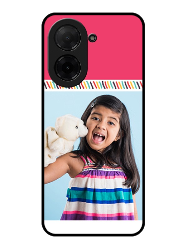 Custom Poco C71 Custom Glass Phone Case - Line Art Design