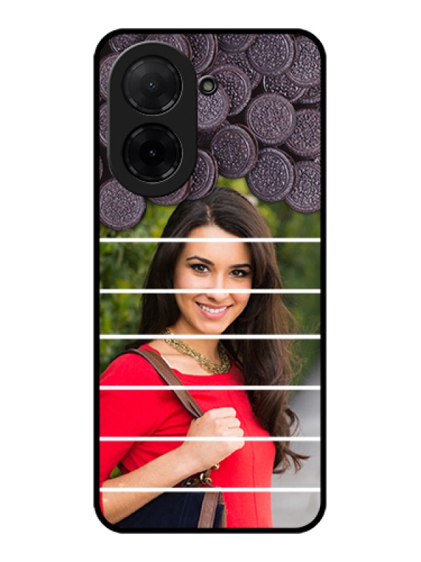 Custom Poco C71 Custom Glass Phone Case - With Oreo Biscuit Design