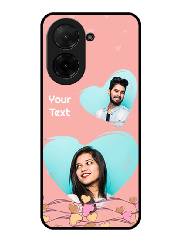 Custom Poco C71 Custom Glass Phone Case - Love Doodle Design