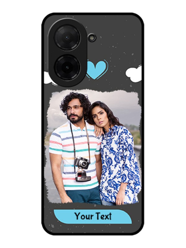 Custom Poco C71 Custom Glass Phone Case - Splashes With Love Doodles Design