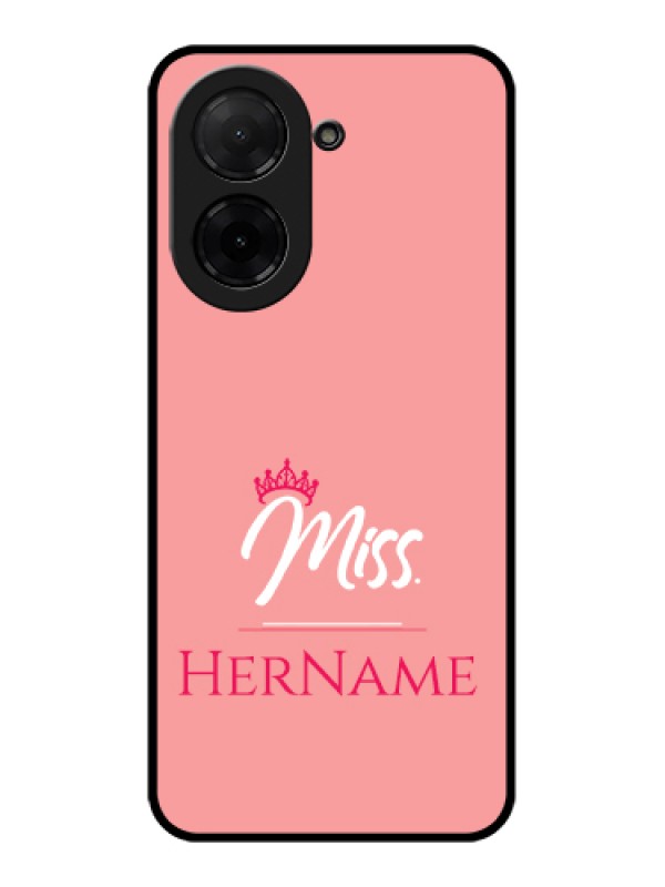 Custom Poco C71 Custom Glass Phone Case - Mrs With Name Design