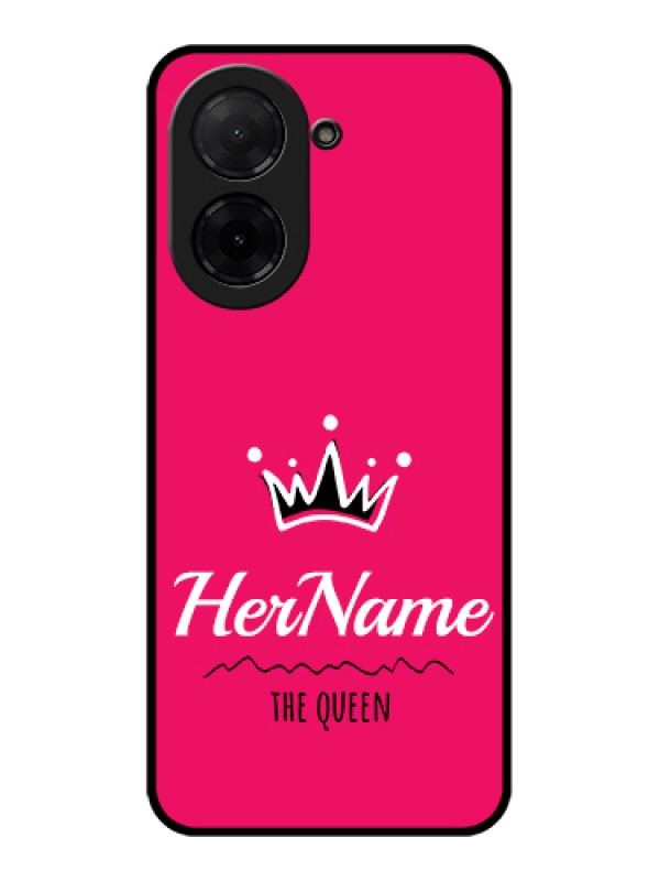 Custom Poco C71 Custom Glass Phone Case - Queen With Name Design