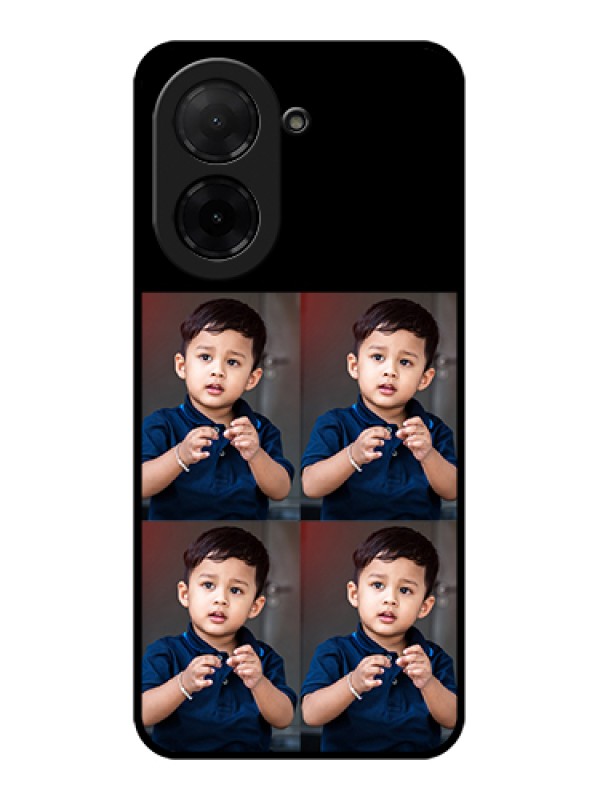 Custom Poco C71 Custom Glass Phone Case - 4 Image Holder Design