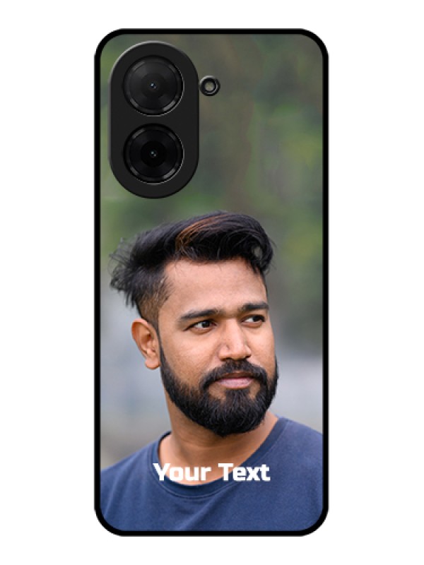 Custom Poco C71 Custom Glass Phone Case - Photo With Text Design