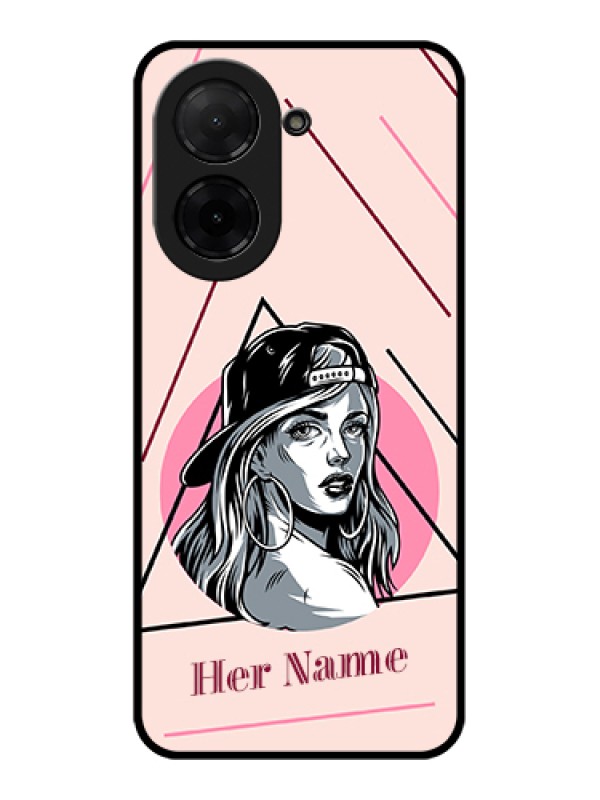 Custom Poco C71 Custom Glass Phone Case - Rockstar Girl Design