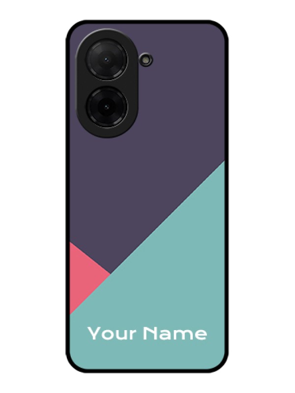 Custom Poco C71 Custom Glass Phone Case - Tri Color Abstract Design