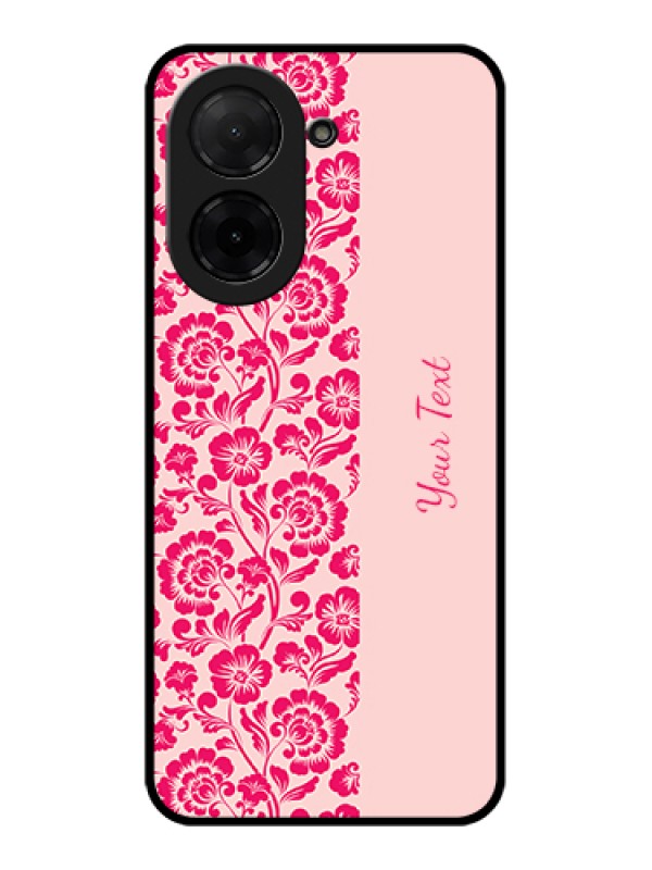 Custom Poco C71 Custom Glass Phone Case - Attractive Floral Pattern Design