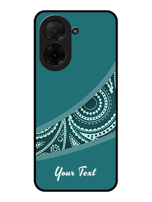 Custom Poco C71 Custom Glass Phone Case - Semi Visible Floral Design