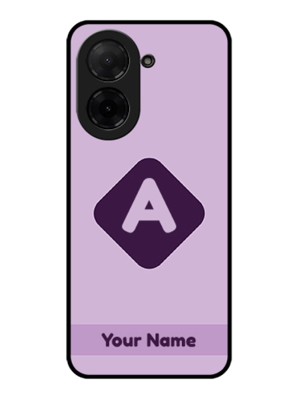 Custom Poco C71 Custom Glass Phone Case - Custom Letter In Curved Badge Design