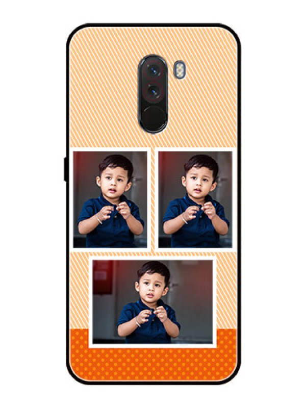Custom Pcoco F1 Photo Printing on Glass Case  - Bulk Photos Upload Design