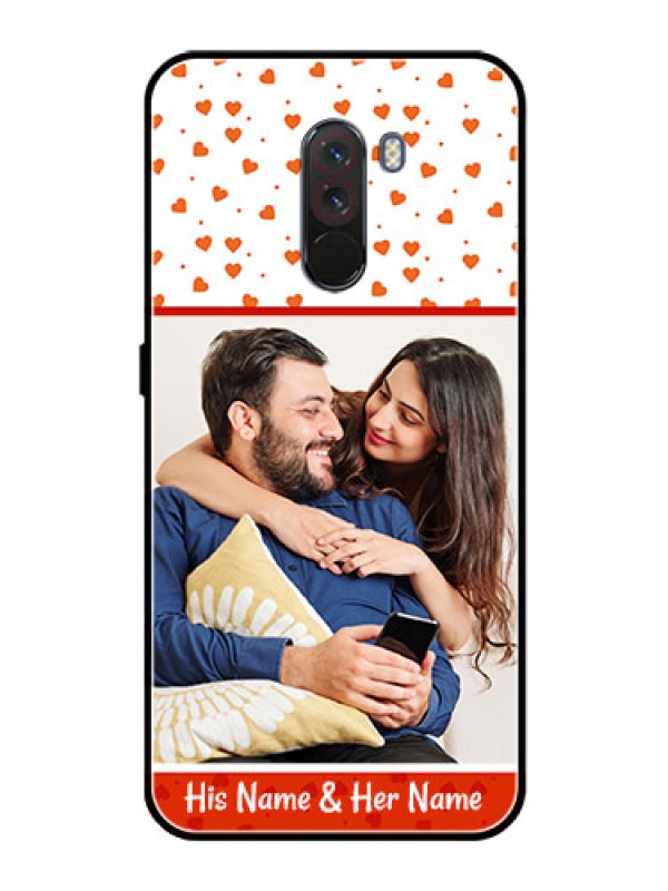 Custom Pcoco F1 Custom Glass Phone Case  - Orange Love Symbol Design