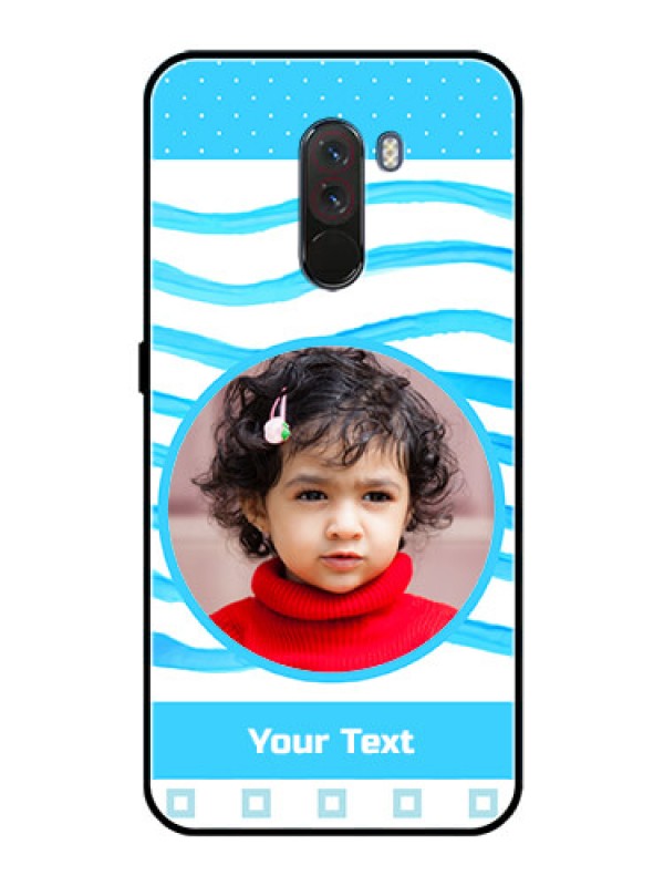 Custom Pcoco F1 Custom Glass Phone Case  - Simple Blue Case Design