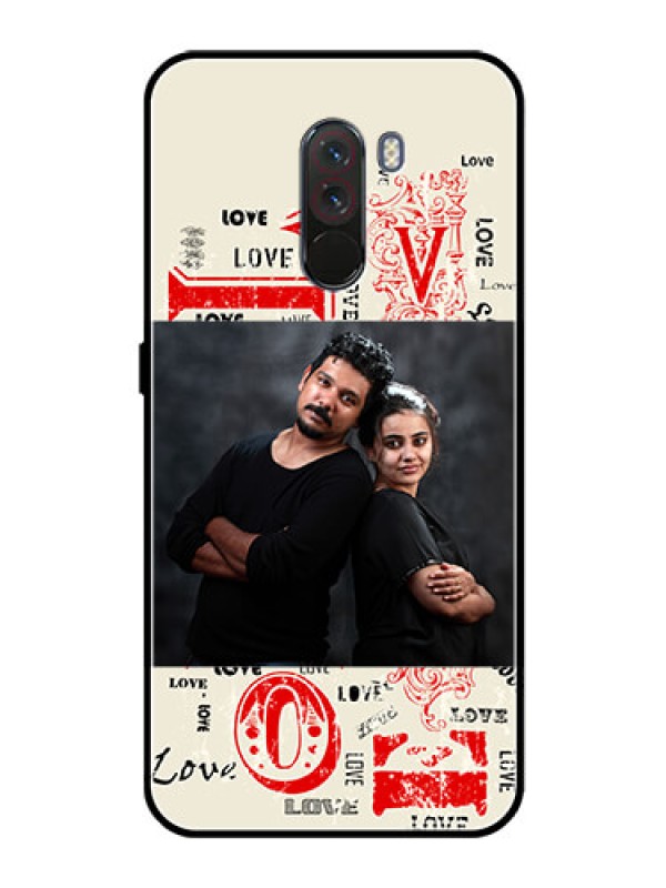 Custom Pcoco F1 Photo Printing on Glass Case  - Trendy Love Design Case