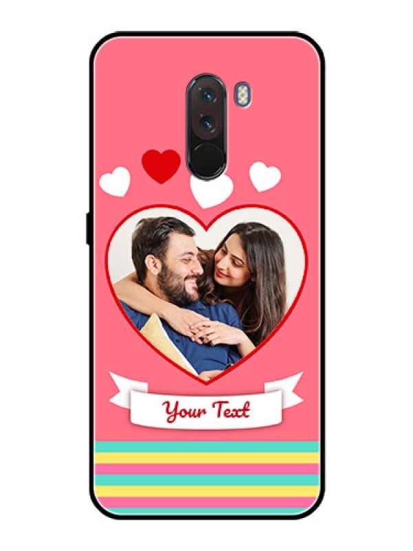Custom Pcoco F1 Photo Printing on Glass Case  - Love Doodle Design