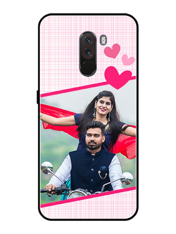 Custom Pcoco F1 Custom Glass Phone Case  - Love Shape Heart Design