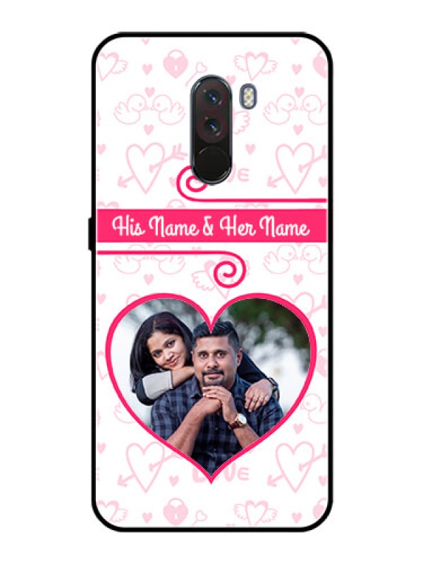 Custom Pcoco F1 Personalized Glass Phone Case  - Heart Shape Love Design