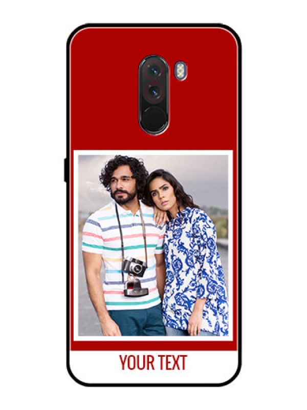 Custom Pcoco F1 Personalized Glass Phone Case  - Simple Red Color Design