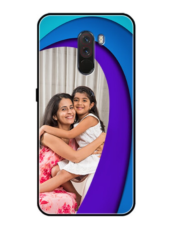 Custom Pcoco F1 Photo Printing on Glass Case  - Simple Pattern Design