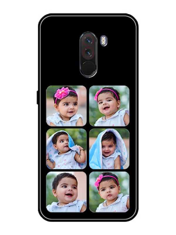 Custom Pcoco F1 Photo Printing on Glass Case  - Multiple Pictures Design