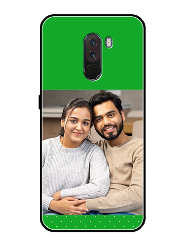 Custom Pcoco F1 Personalized Glass Phone Case  - Green Pattern Design